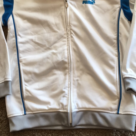 Boys white Puma zip athletic jacket, excellent condition Sz M - Picture 5 of 7